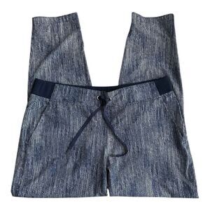 Athleta Batik Midtown Visit Blue Spot Ankle Pants  Joggers Blue & White Size 12